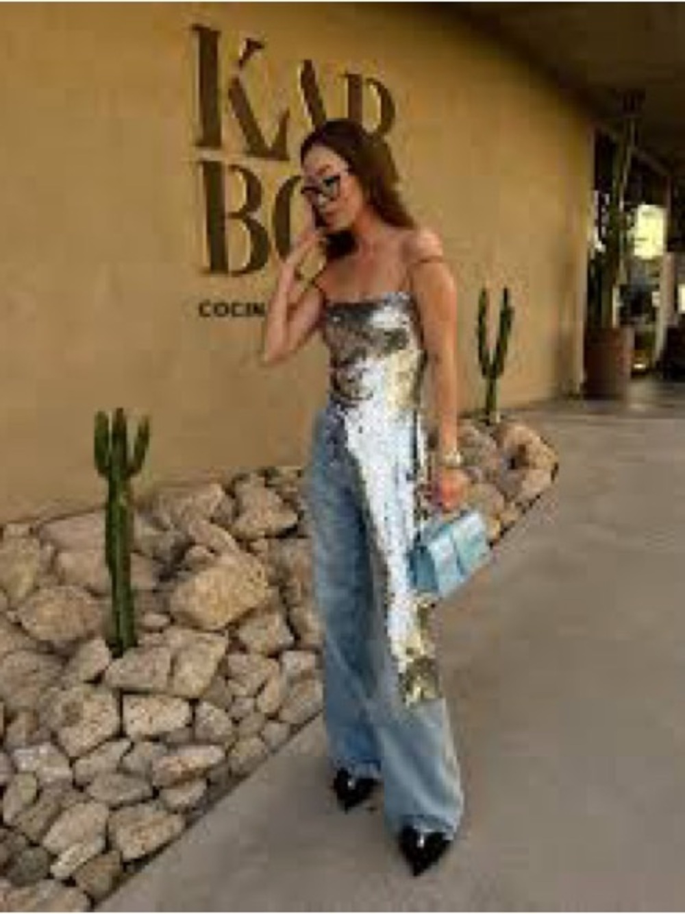 Zara Silver Sequin Top XS NWOT